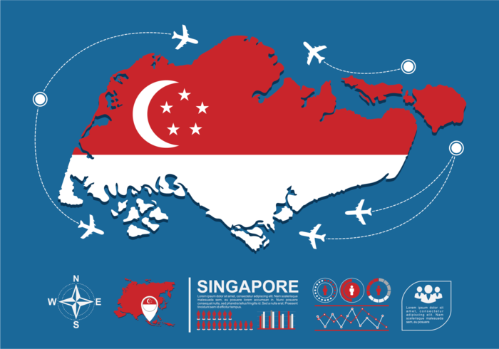 Singapore Kaart Infographic vector