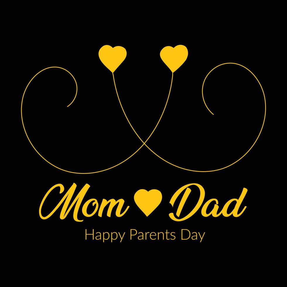 gelukkig ouders dag mam vader liefde, liefde met hart ontwerp vector