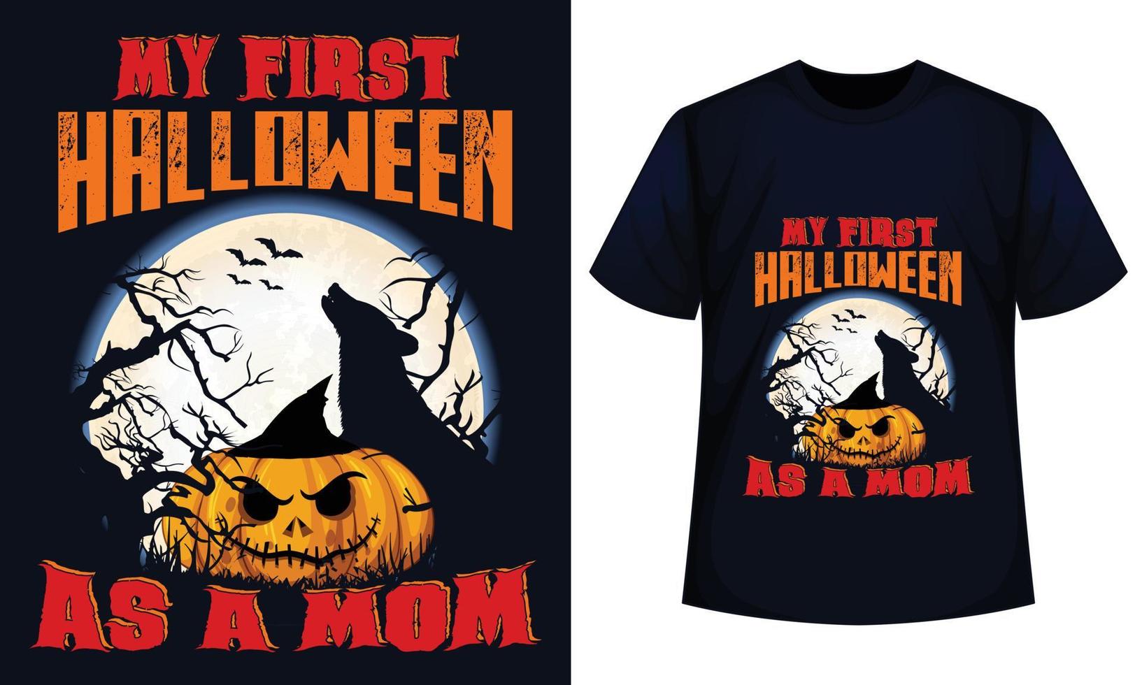 mijn eerste halloween net zo een mam verbazingwekkend halloween t-shirt ontwerp vector