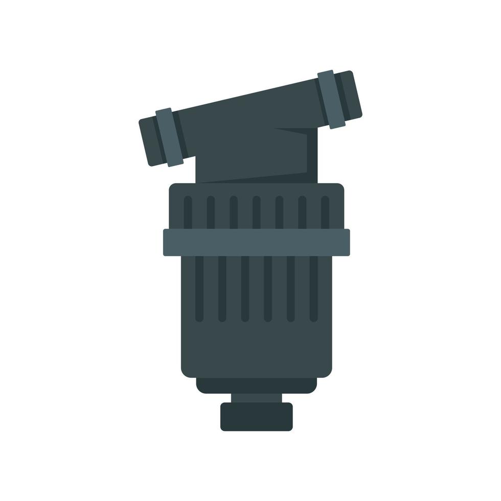 zwart irrigatie filter icoon, vlak stijl vector