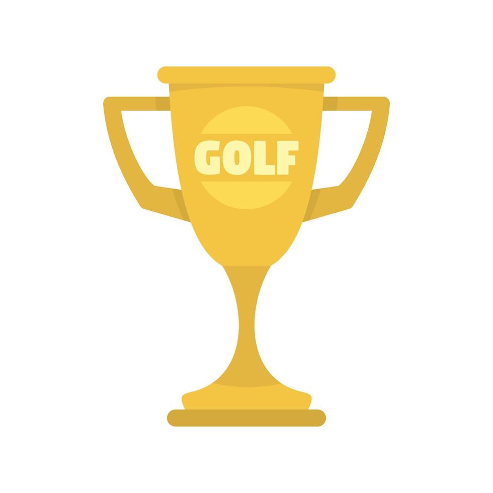 golf goud kop icoon, vlak stijl vector