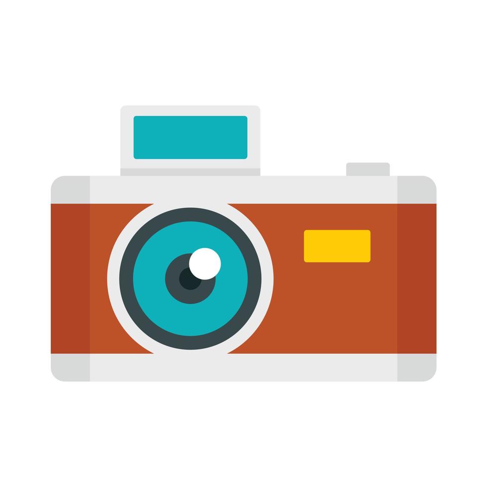 wijnoogst foto camera icoon, vlak stijl vector