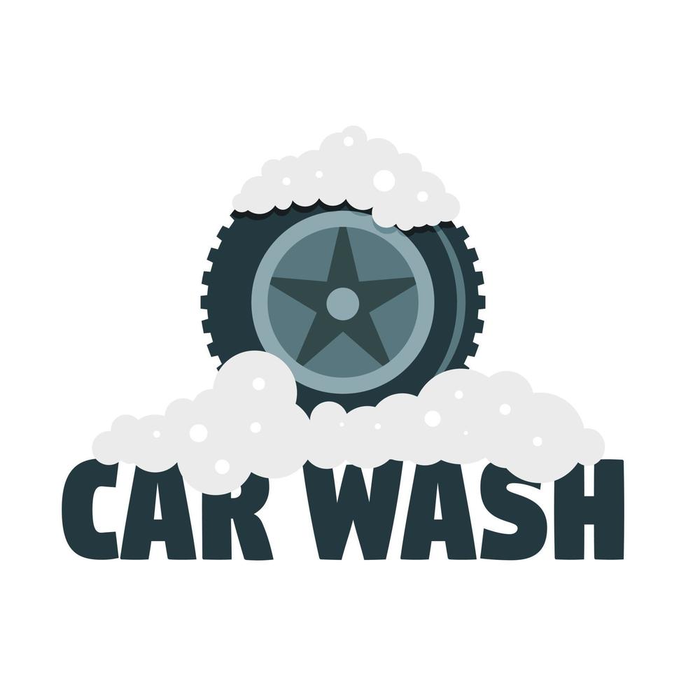 auto wassen band logo, vlak stijl vector