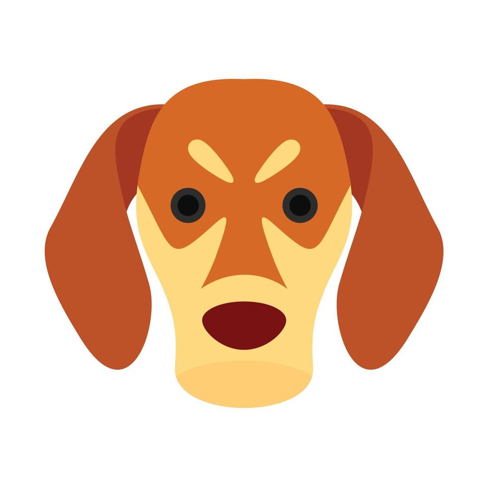 hond gezicht icoon, vlak stijl vector