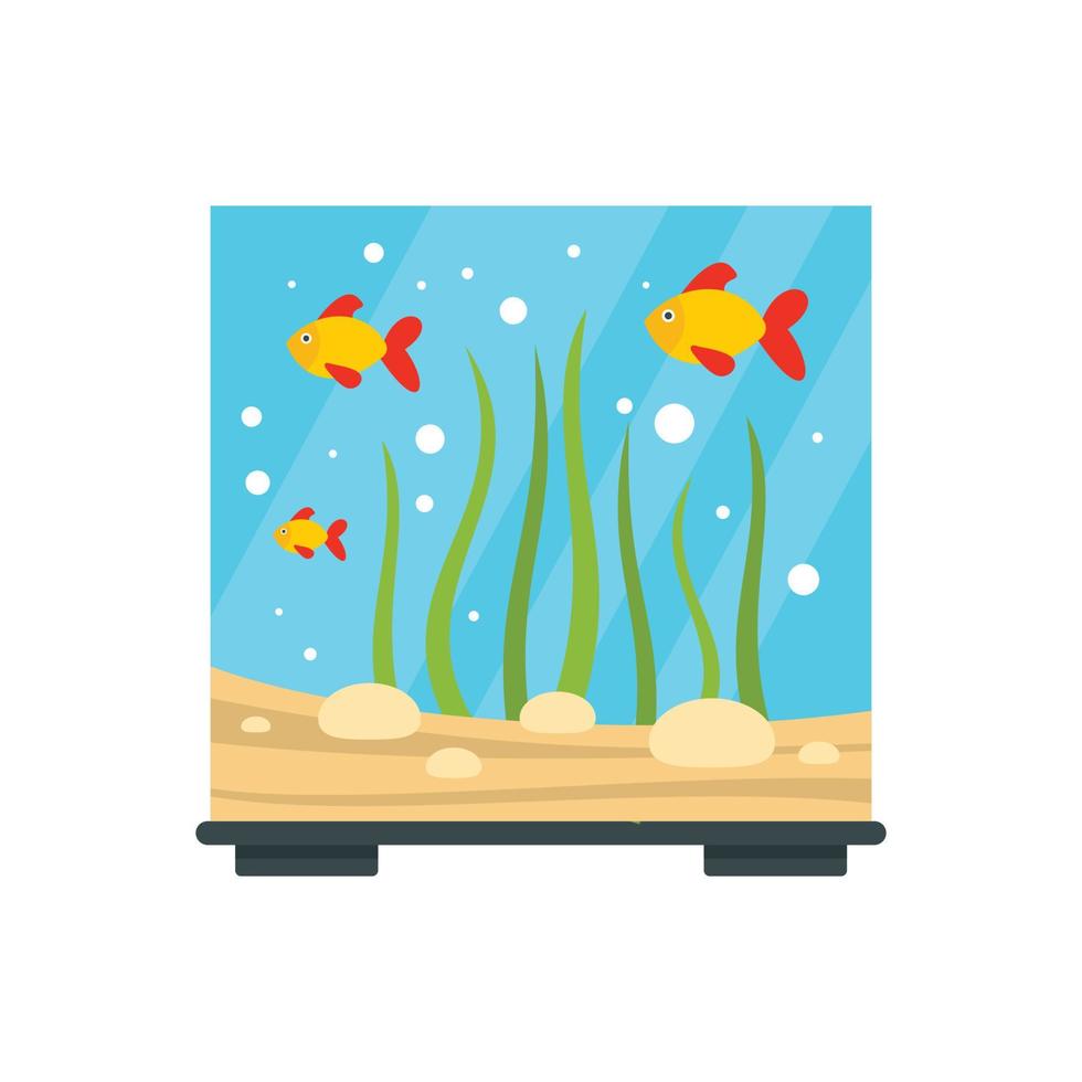 glas aquarium icoon, vlak stijl vector