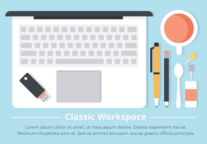 Gratis Flat Workspace Vector Achtergrond