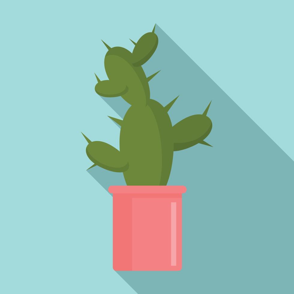 Mexicaans cactus pot icoon, vlak stijl vector