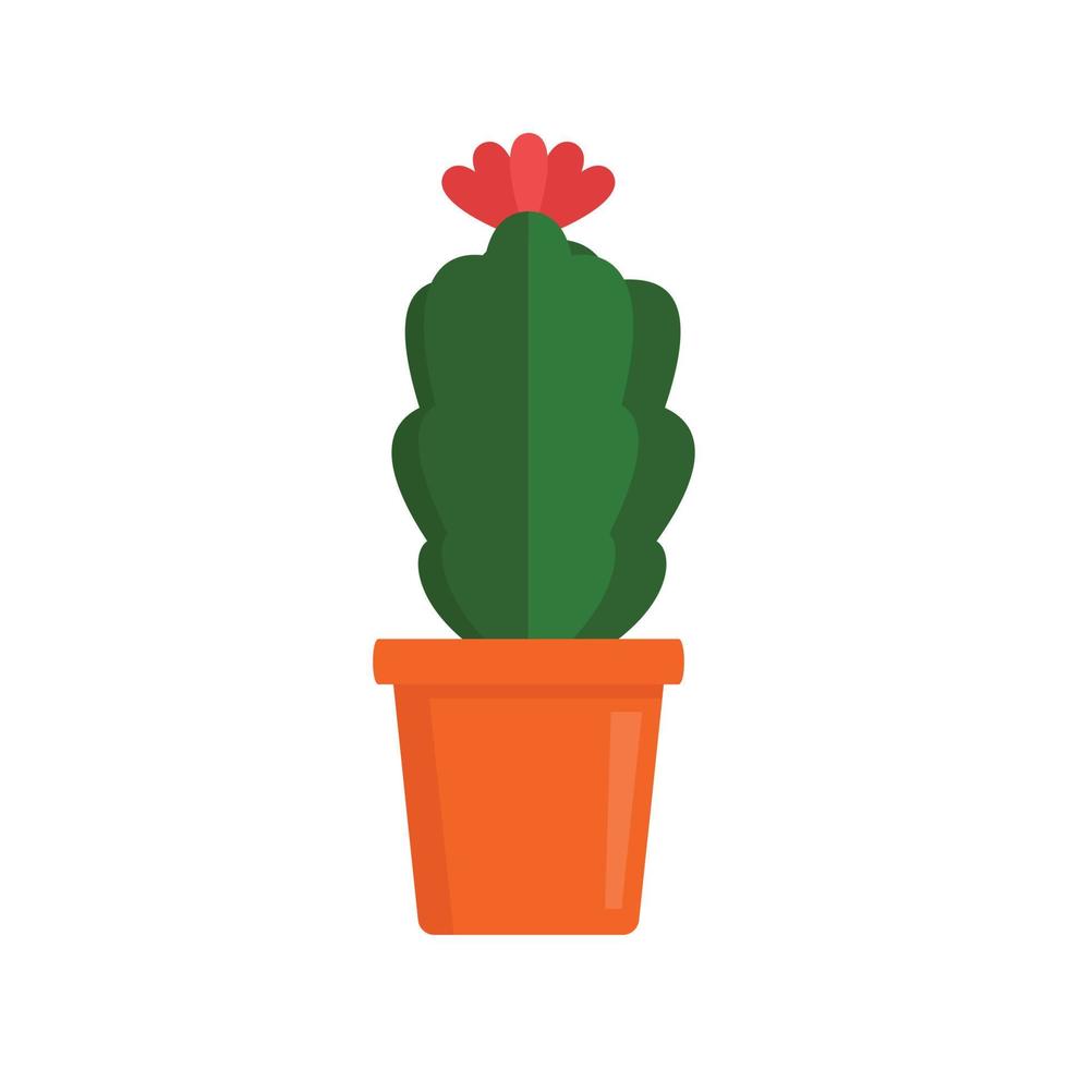 binnen- bloem cactus icoon, vlak stijl vector