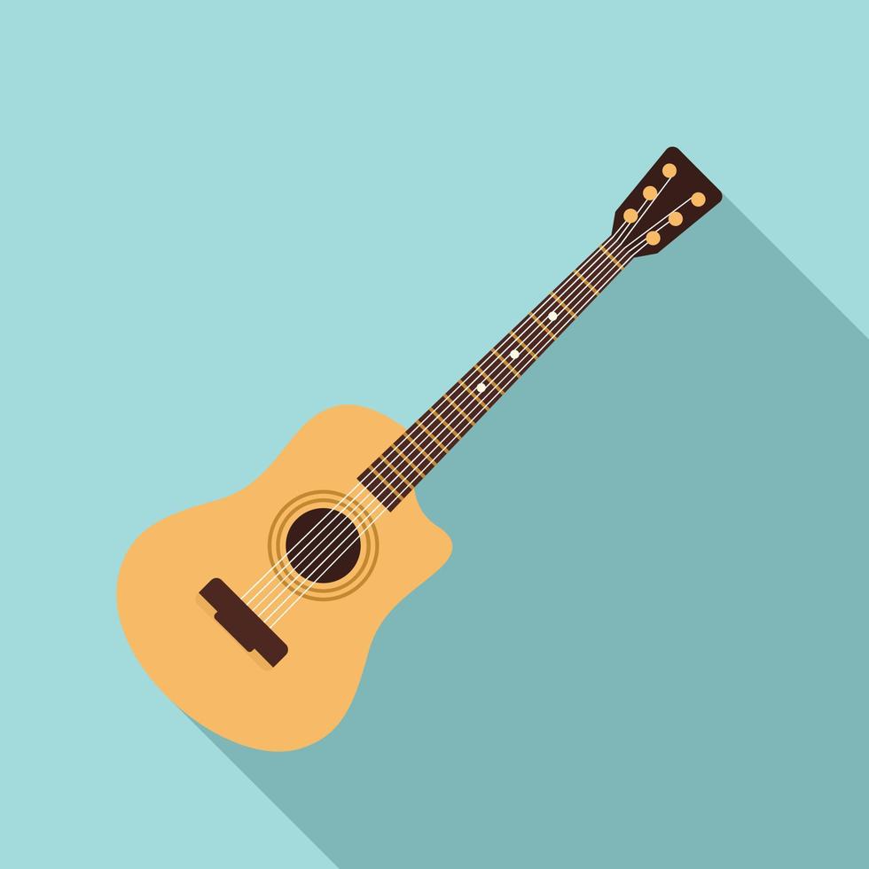 akoestisch gitaar icoon, vlak stijl vector