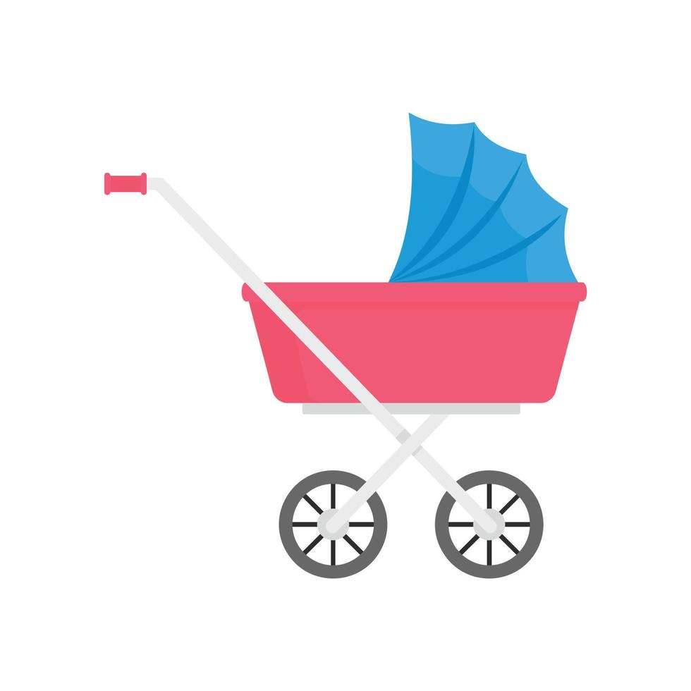 baby kinderwagen icoon, vlak stijl vector