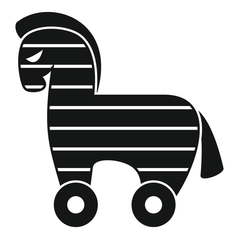 computer trojan paard icoon, gemakkelijk stijl vector