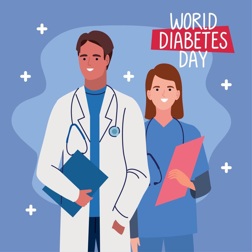 wereld diabetes dag belettering vector