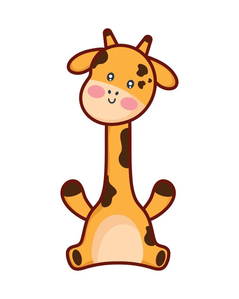 schattig giraffe kawaii dier vector