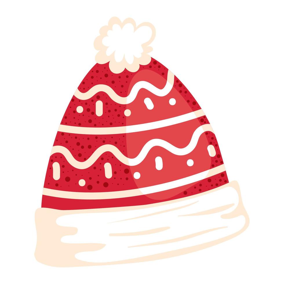 Kerstmis rood wol hoed vector