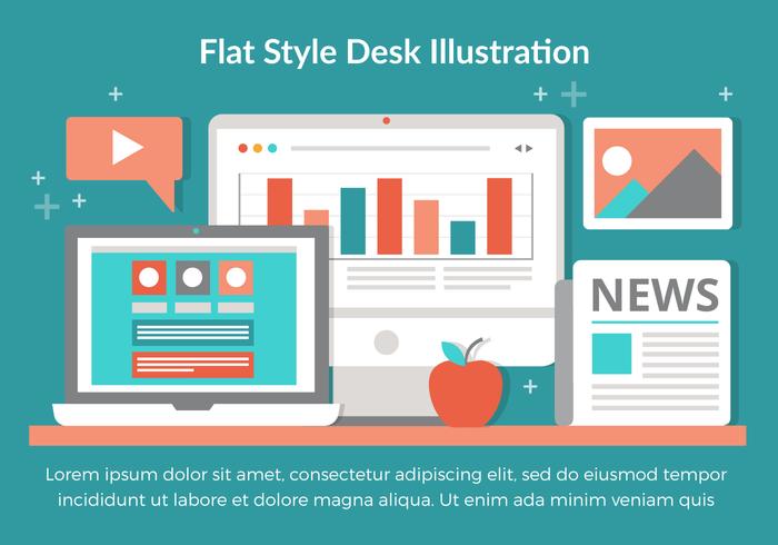 Gratis Vector Flat Design Desktop Elements