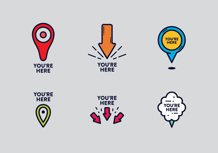 Gratis You Are Here Vector