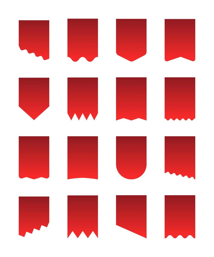 wimpel vlag reeks vvennon sjabloon voor advertentie. korting folder, stickers, canvas. heraldisch wimpel pictogrammen geïsoleerd vector