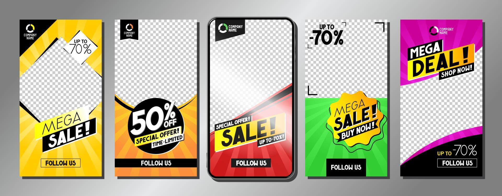 sociaal media mobiel reclame banners vector