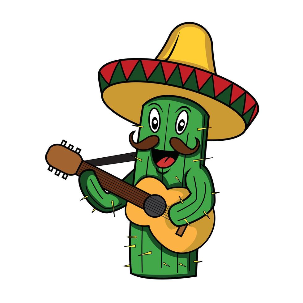 cactus Mexico somber gitaar vector