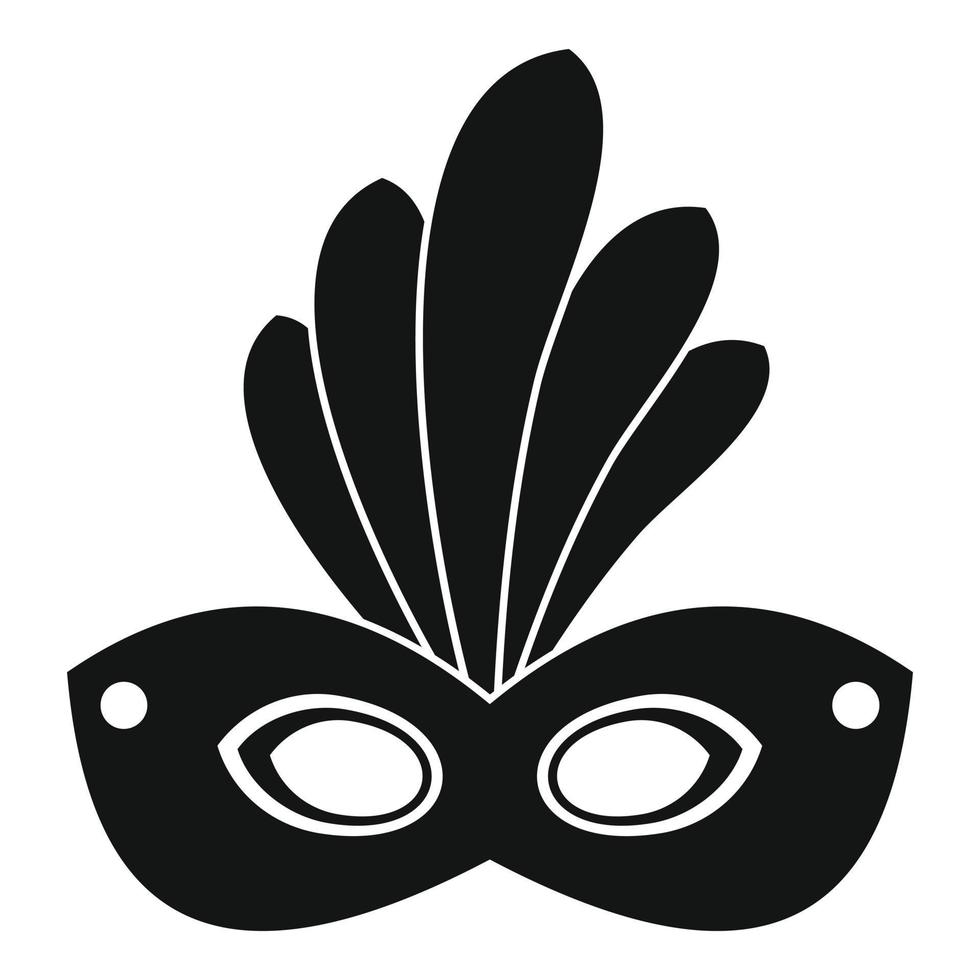 Brazilië carnaval masker icoon, gemakkelijk stijl vector