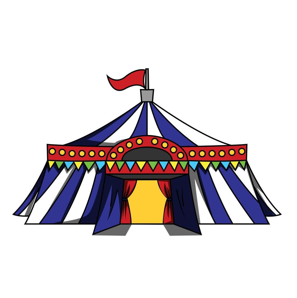 blauw circus tent illustratie vector