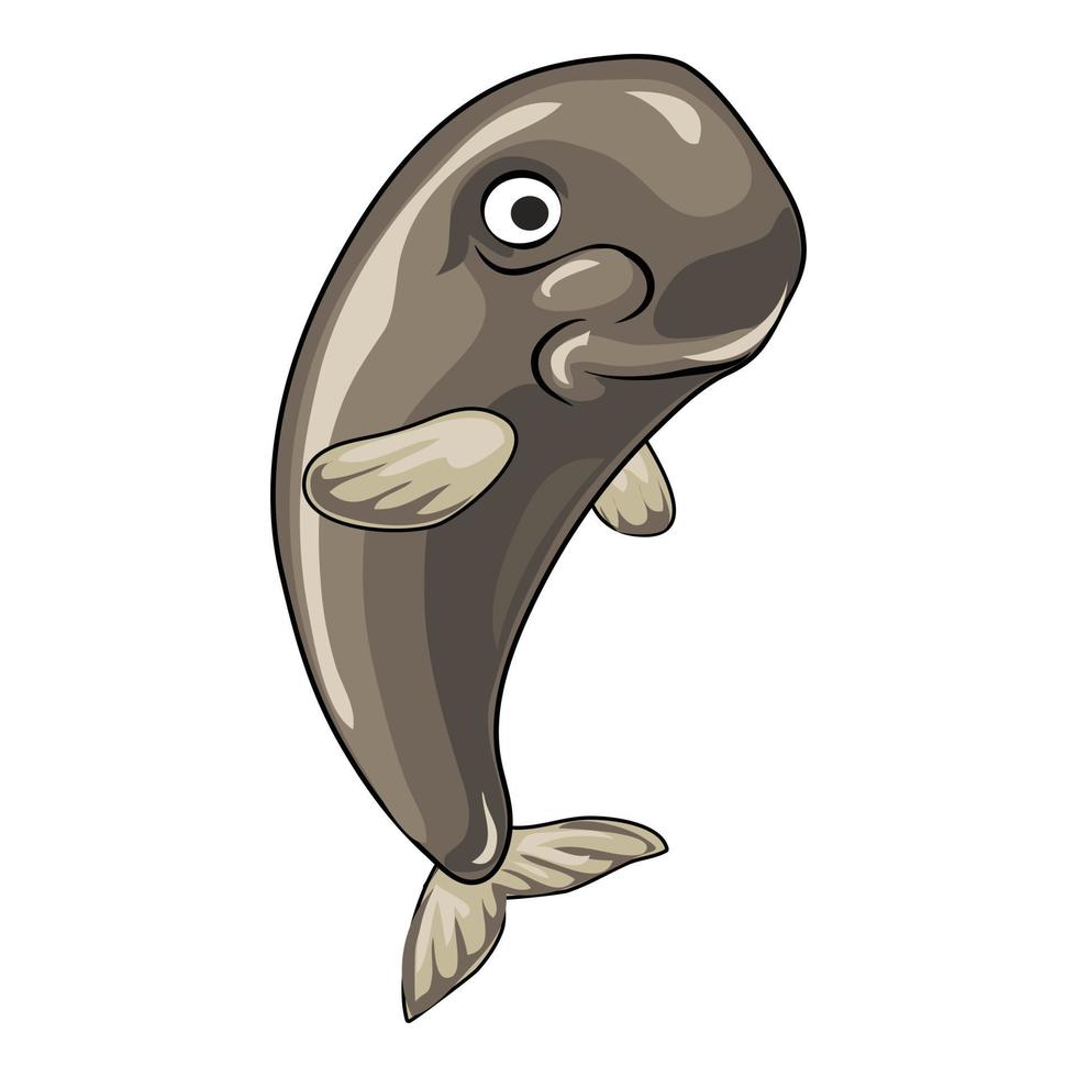 sperma walvis icoon, tekenfilm stijl vector