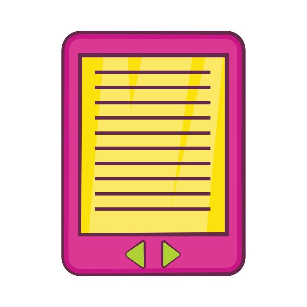 e-book icoon, tekenfilm stijl vector