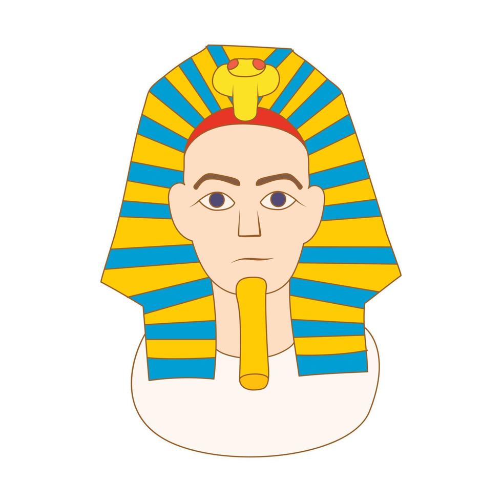 Egyptische Farao icoon, tekenfilm stijl vector