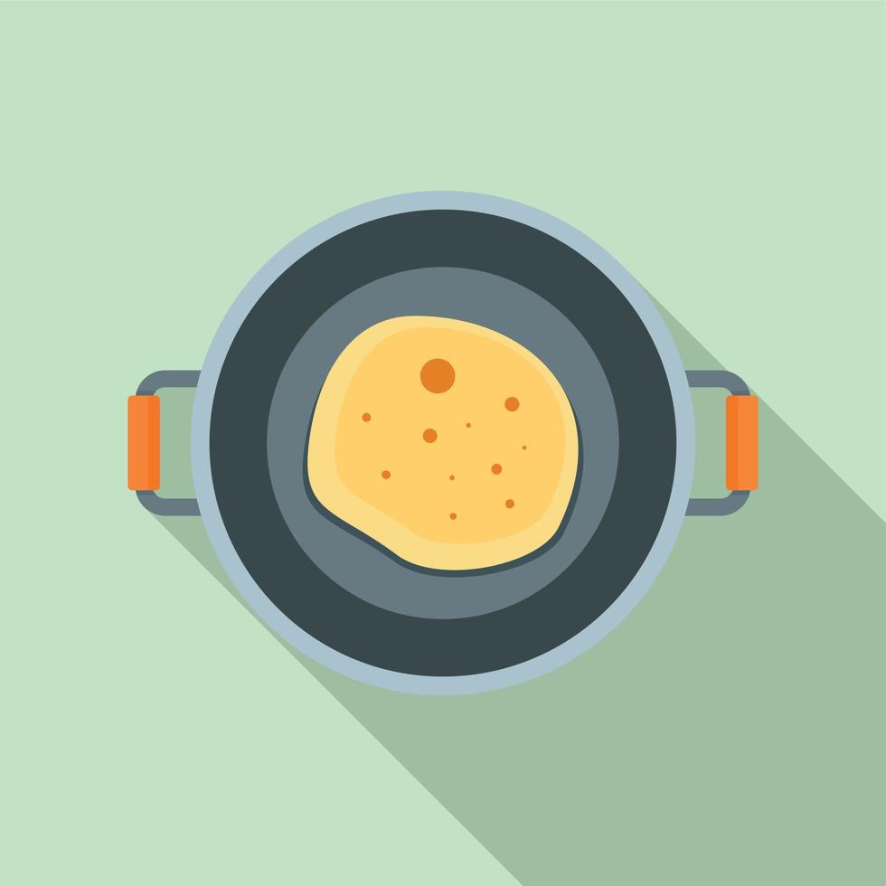 bakken voedsel pan icoon, vlak stijl vector
