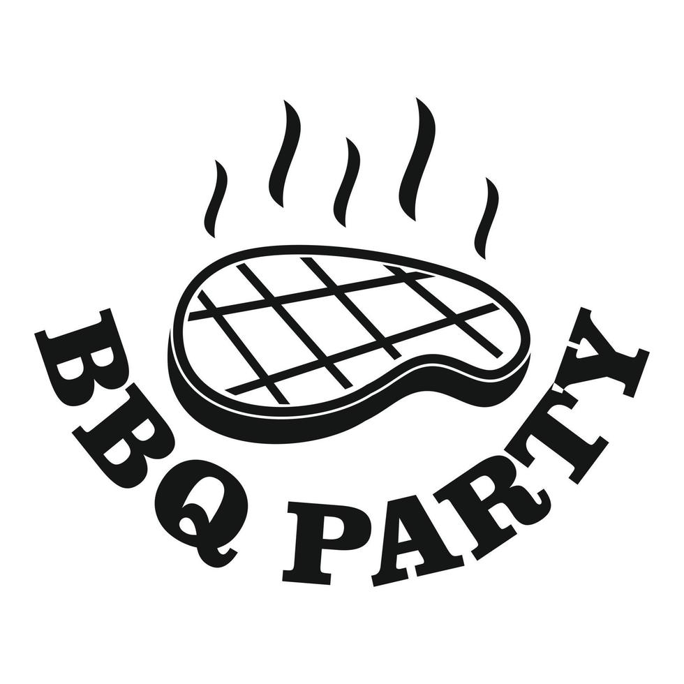 bbq partij logo, gemakkelijk stijl vector