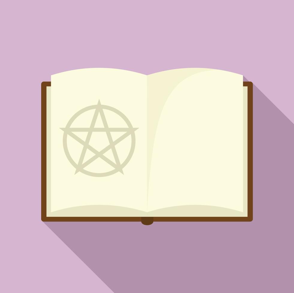 Open magie boek icoon, vlak stijl vector