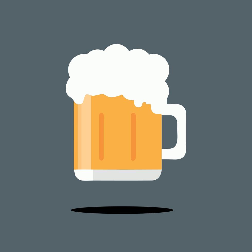 glas van bier. vlak logo van een lager pint. vector