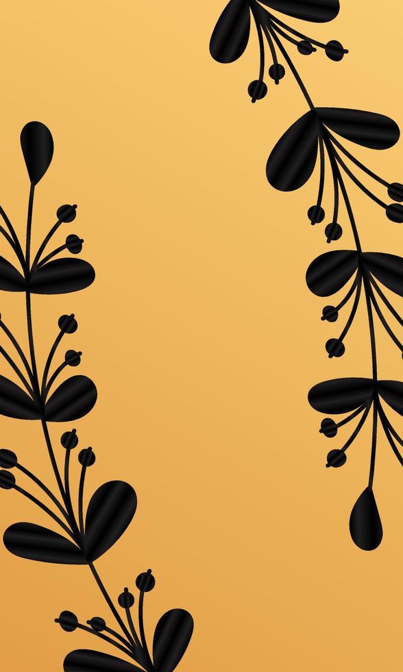 tropisch Hoes ontwerp met BES Afdeling en gouden bladeren. vakantie zwart en goud patroon. vector illustratie