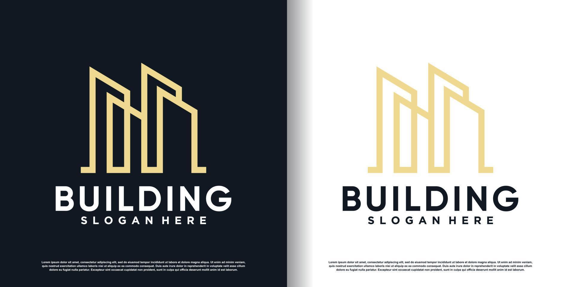 gebouw logo met moderne concept premium vector