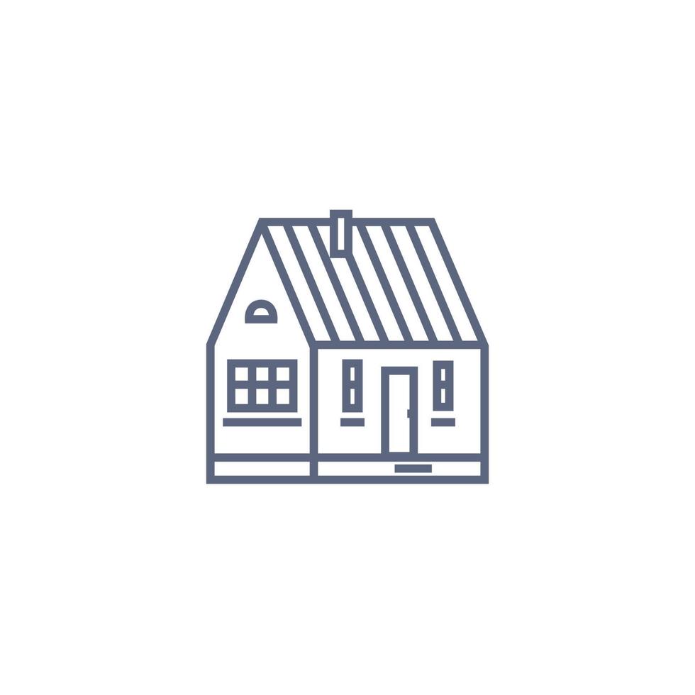 huisje lijn icoon - dorp huis of houten cabine in lineair stijl Aan wit achtergrond. vector illustratie.