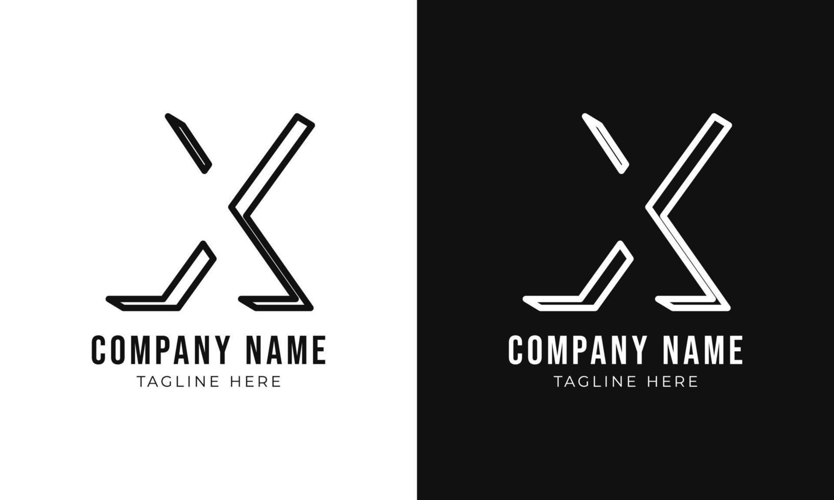 eerste brief X monogram logo ontwerp sjabloon. creatief schets X typografie en zwart kleuren. vector