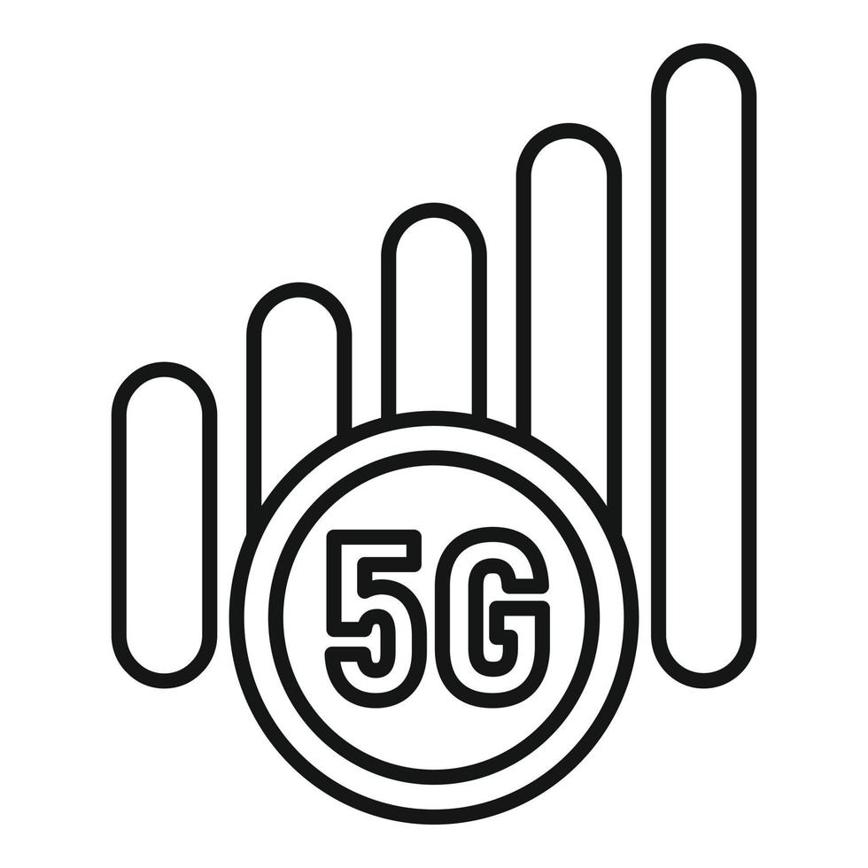 5g mobiel icoon, schets stijl vector