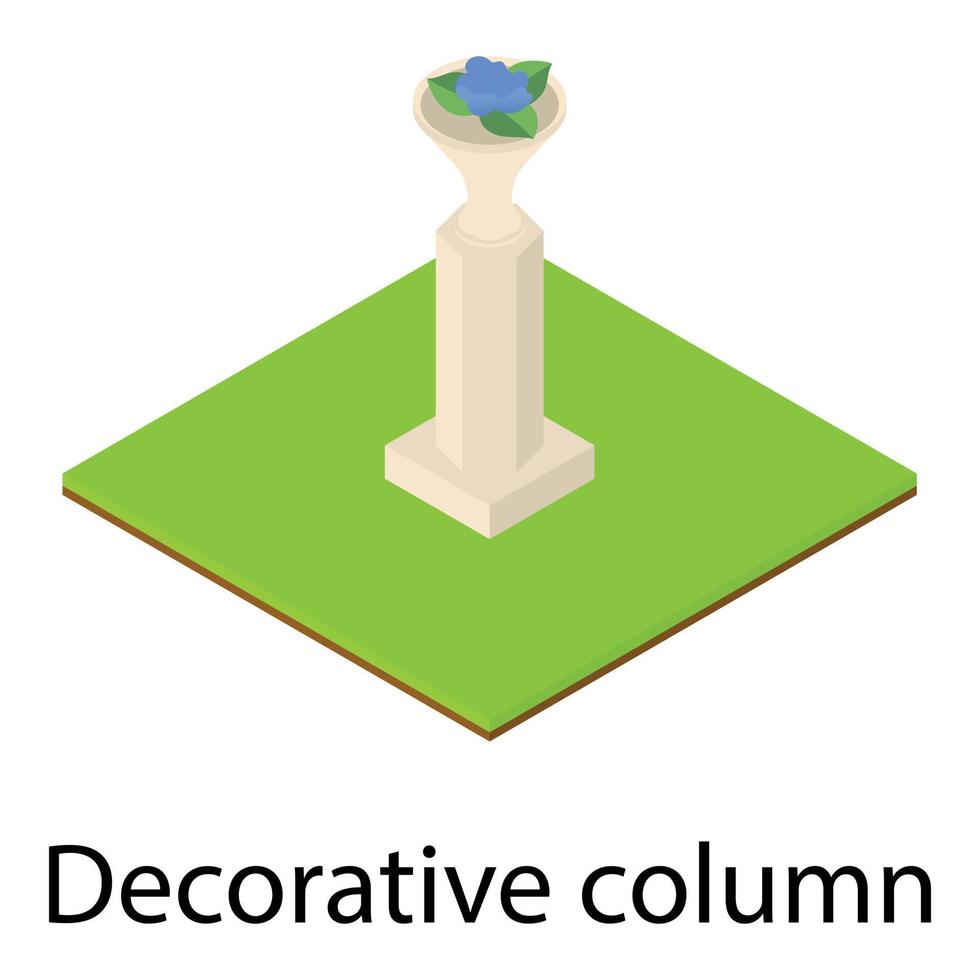 decoratief kolom icoon, isometrische stijl vector