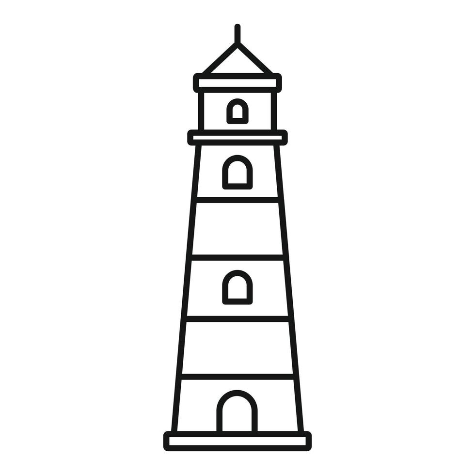 kust vuurtoren icoon, schets stijl vector