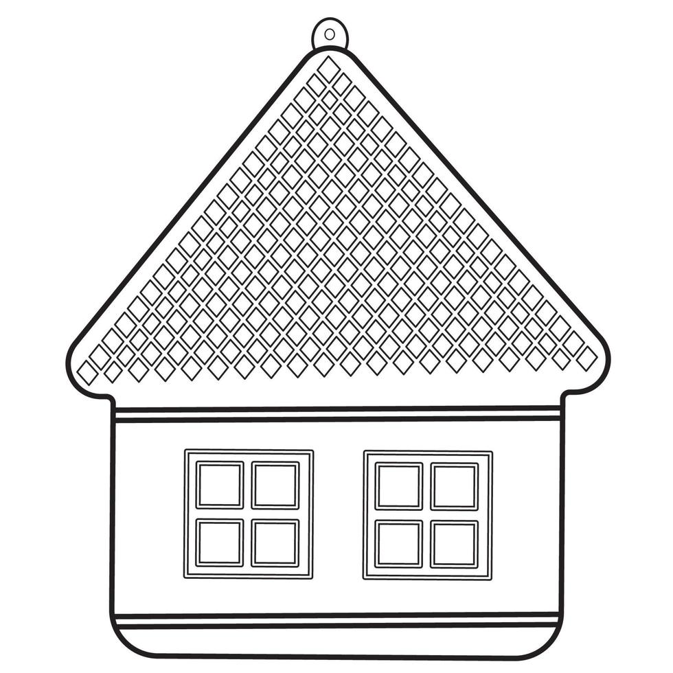 gemakkelijk huis in tekening stijl. weinig schattig zwart huis. vector