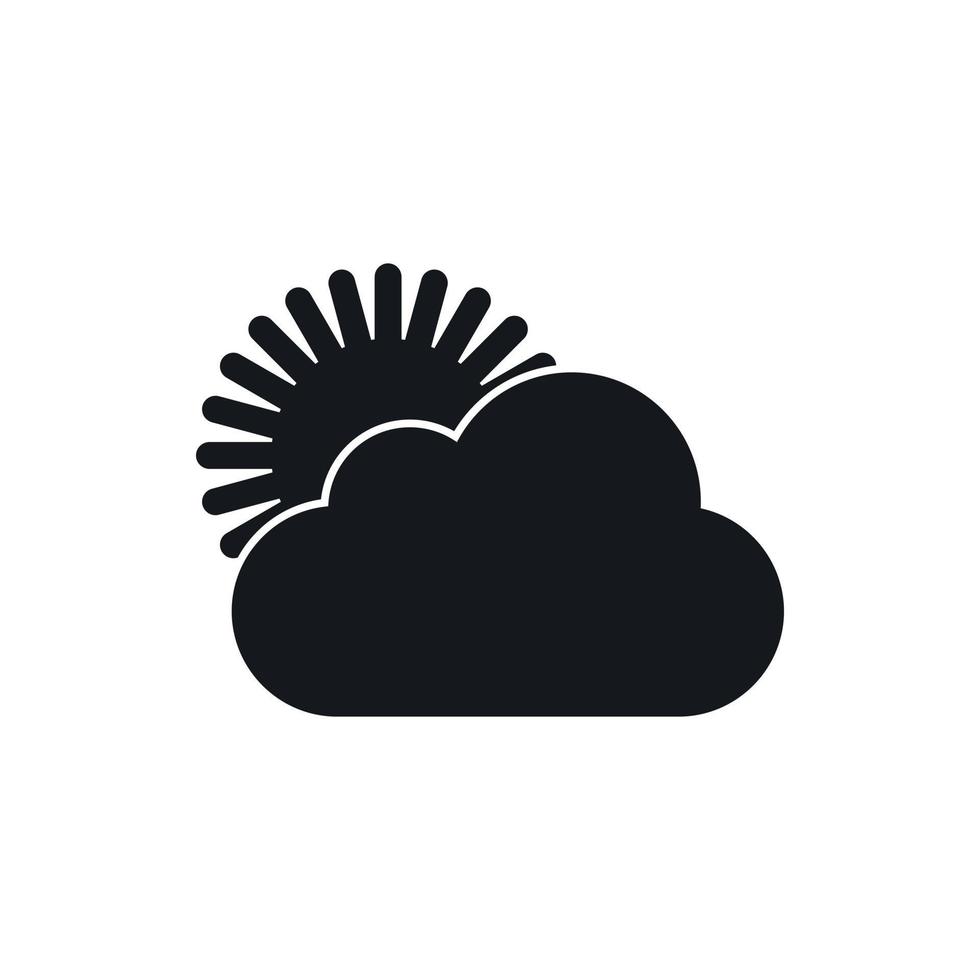 zon en wolk icoon, gemakkelijk stijl vector