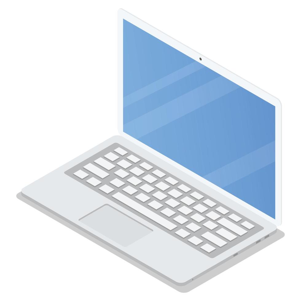 kantoor laptop icoon set, isometrische stijl vector