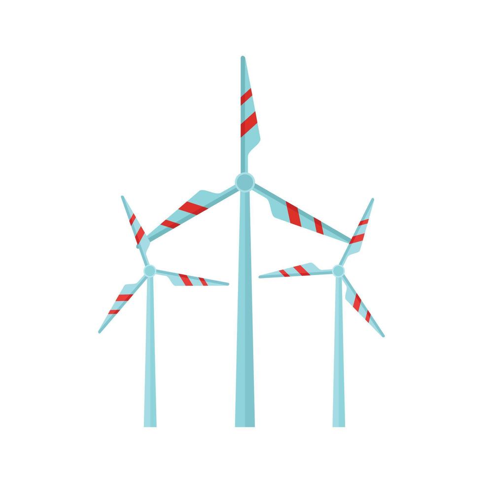 wind turbine station icoon, vlak stijl vector