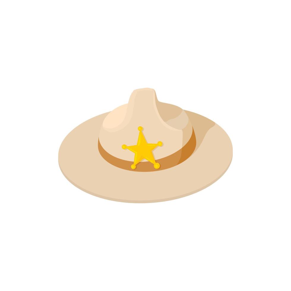 sheriff hoed icoon, tekenfilm stijl vector