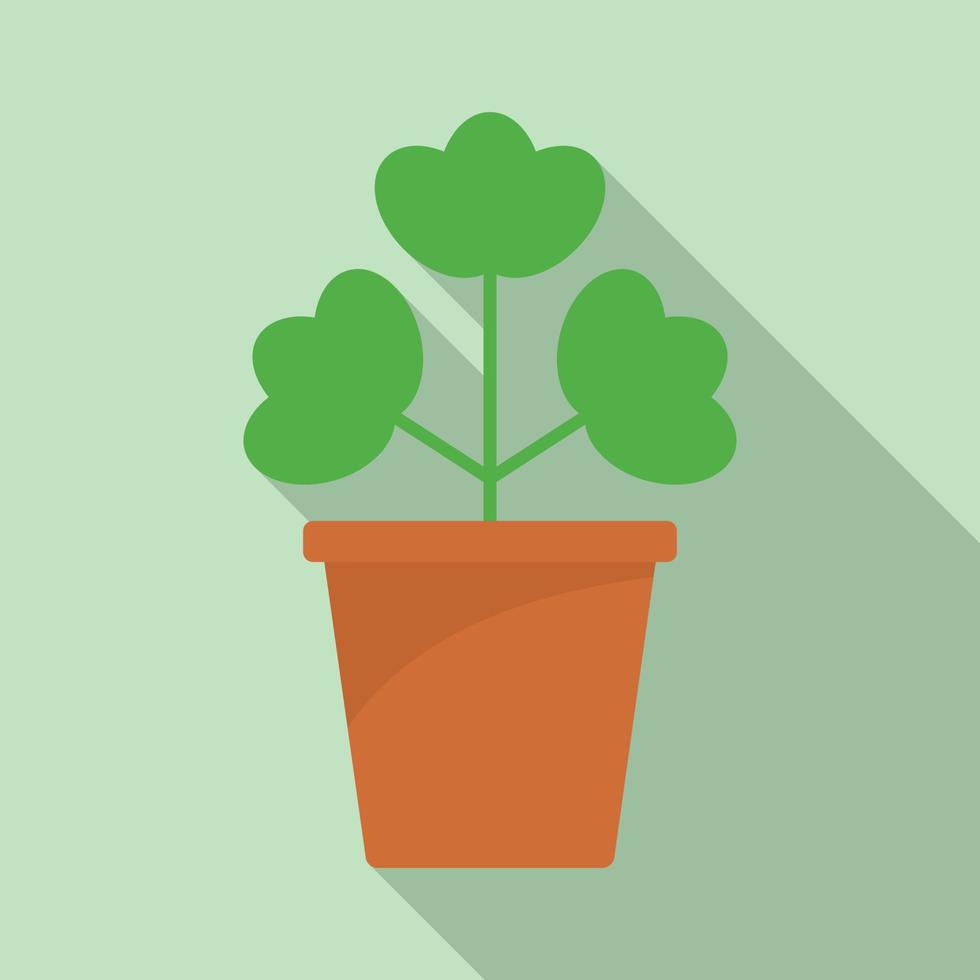 geranium pot icoon, vlak stijl vector