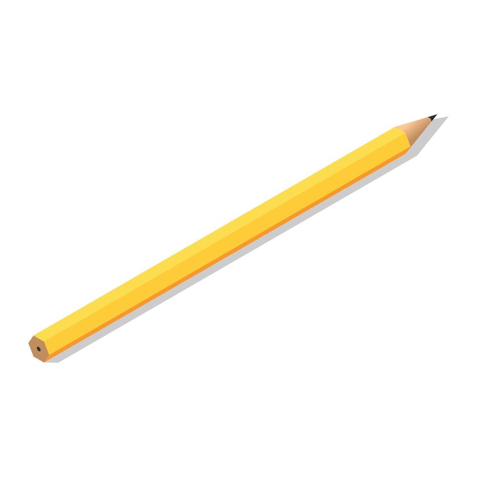 school- geel kind pen icoon, isometrische stijl vector