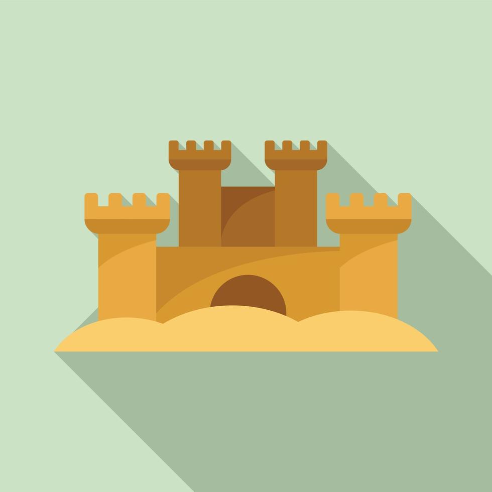 zand beeldhouwwerk kasteel icoon, vlak stijl vector