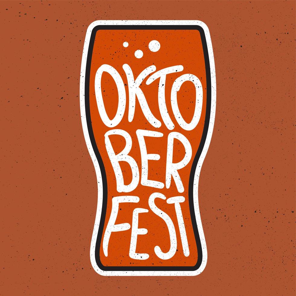 oktoberfest belettering badge vector