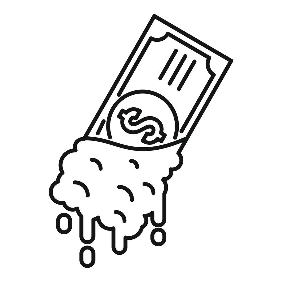 contant geld geld wassen icoon, schets stijl vector