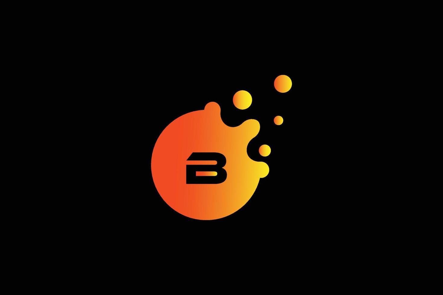 brief b logo . b brief ontwerp vector met dots vector illustratie . brief Mark logo met oranje en geel verloop.